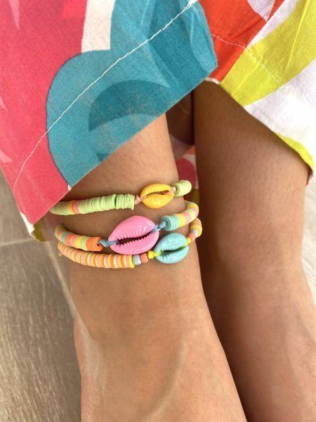 Tobillera conchitas de colores