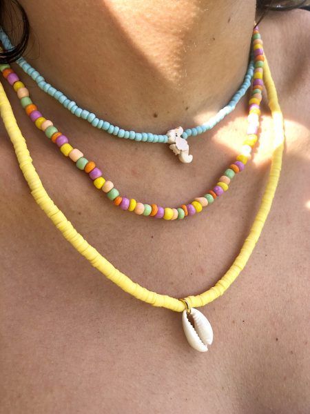 Pack de tres collares caballito y concha