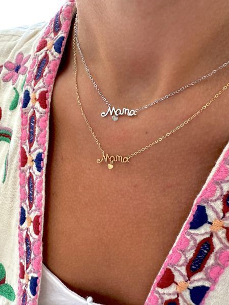 Collar Mamá con mini corazón