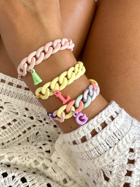Pulseras de eslabones pastel