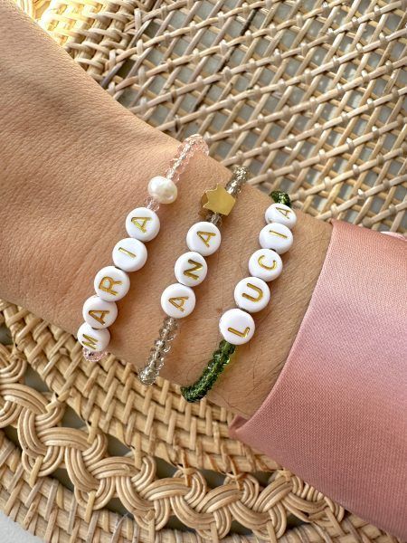 Pulsera bolas de cristal transparente