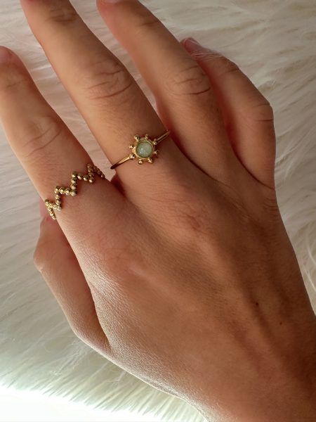 Anillo Paris verde-agua