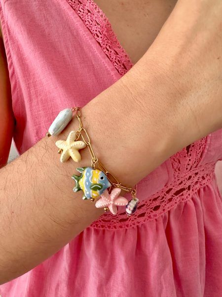 Pulsera de eslabones multicharm marinos