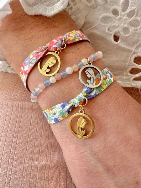 Pulserita liberty con Virgen de acero