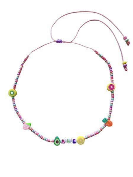 Collar Frutitas-Tonos pastel rosa