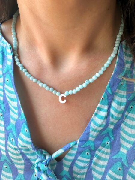 Collar cristal y nácar azul - Collec. Moraira