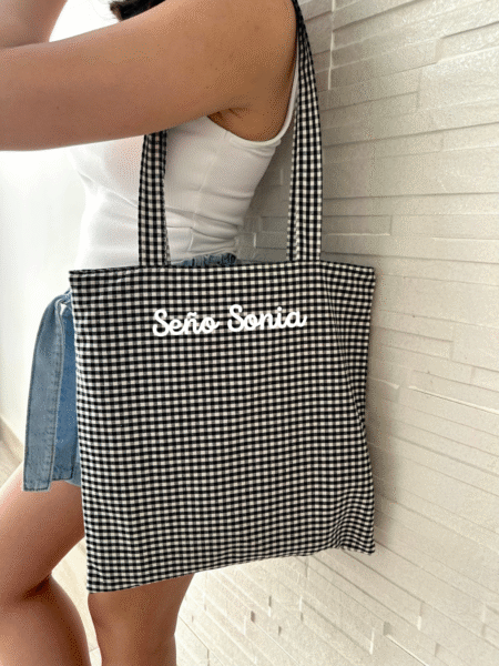 Bolso vichy NEGRO personalizado