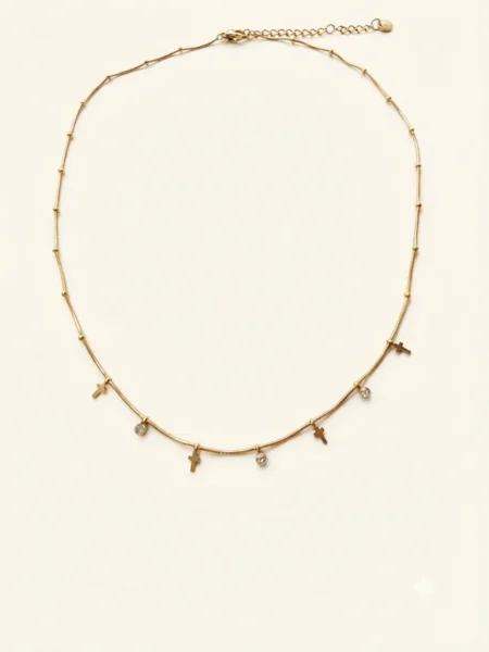 Collar circonitas y cruces